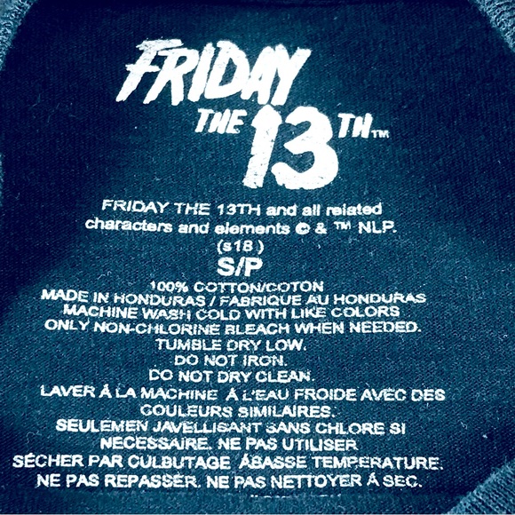 Friday The 13th Jason Voorhees Long Sleeve Halloween T-Shirt Black Size Small - Picture 5 of 6